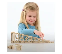 Tour des nombres - bois recyclé 34 pièces naturelles