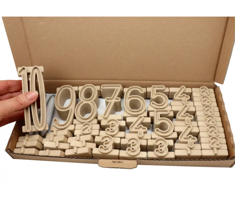 Tour des nombres - bois recyclé 34 pièces naturelles