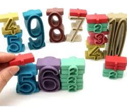 Tour des nombres Couleurs Montessori- bois recyclé 34 pièces