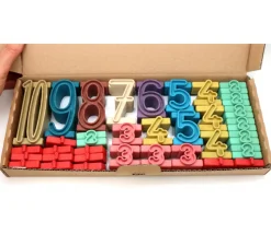 Tour des nombres Couleurs Montessori- bois recyclé 34 pièces