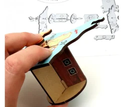 Tour lanceur de dés Pirate 14 cm en bois