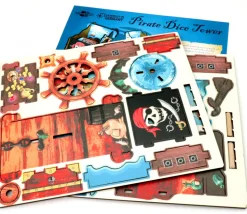 Tour lanceur de dés Pirate 14 cm en bois