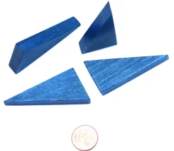 Triangle rectangle en bois bleu 46 x 24 mm de côté 8 mm épaisseur
