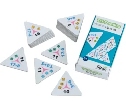 Tri-dominos de 1 à 20 addition soustraction chiffres et points.