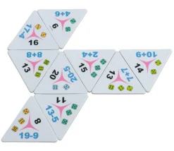 Tri-dominos de 1 à 20 addition soustraction chiffres et points.