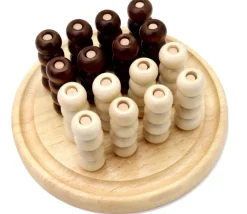 Tri-morpion rond en bois 64 boules 20 cm diamètre