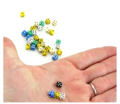 Tube 30 mini dés à jouer 5 mm