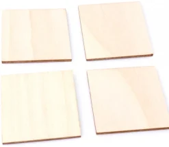 Tuile carrée 5 x 5 cm en bois CP brut