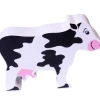 Vache en bois noire et blanche 90 x 70 x 15 mm