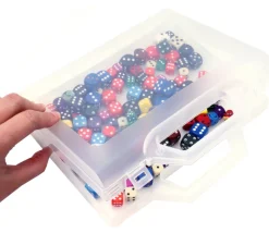 Valisette 24 x 18 x 4.6 cm plastique transparent avec poignée vide