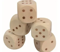YAMS GARDEN : 5 Dés géants en bois 55 mm