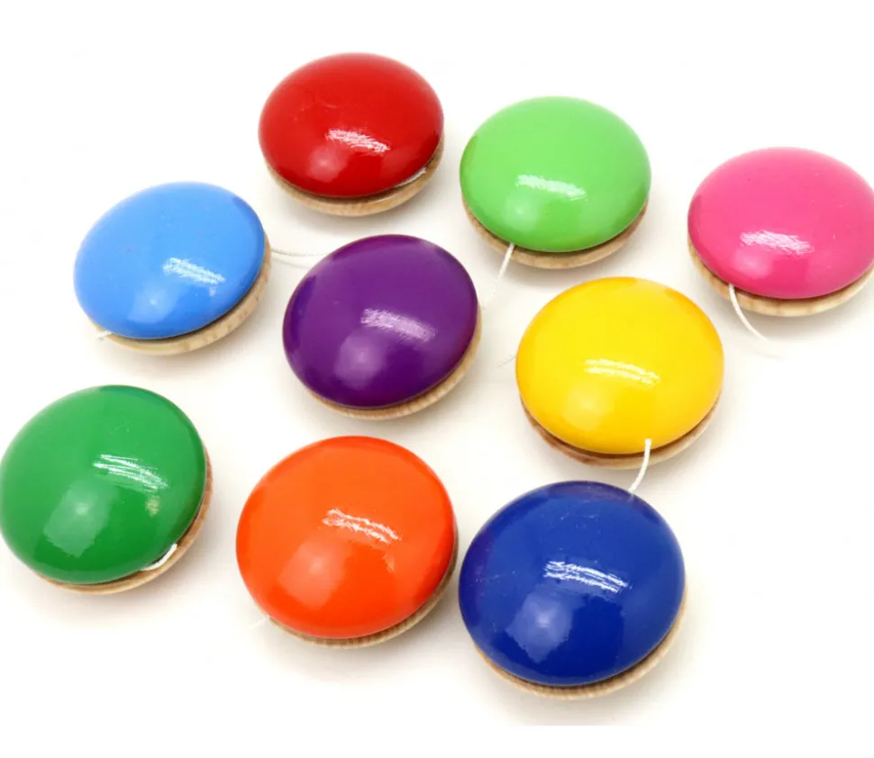 Yoyo en bois Bicolore à l'unité 5,6 cm